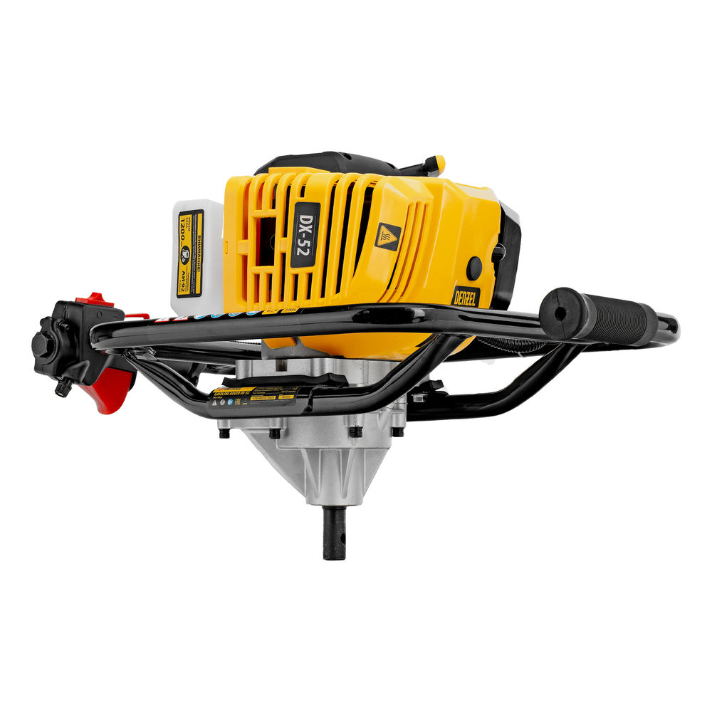 Мотобур DX-52, объем двигателя 52 см3, соединение 20 мм, без шнека Denzel (56001)