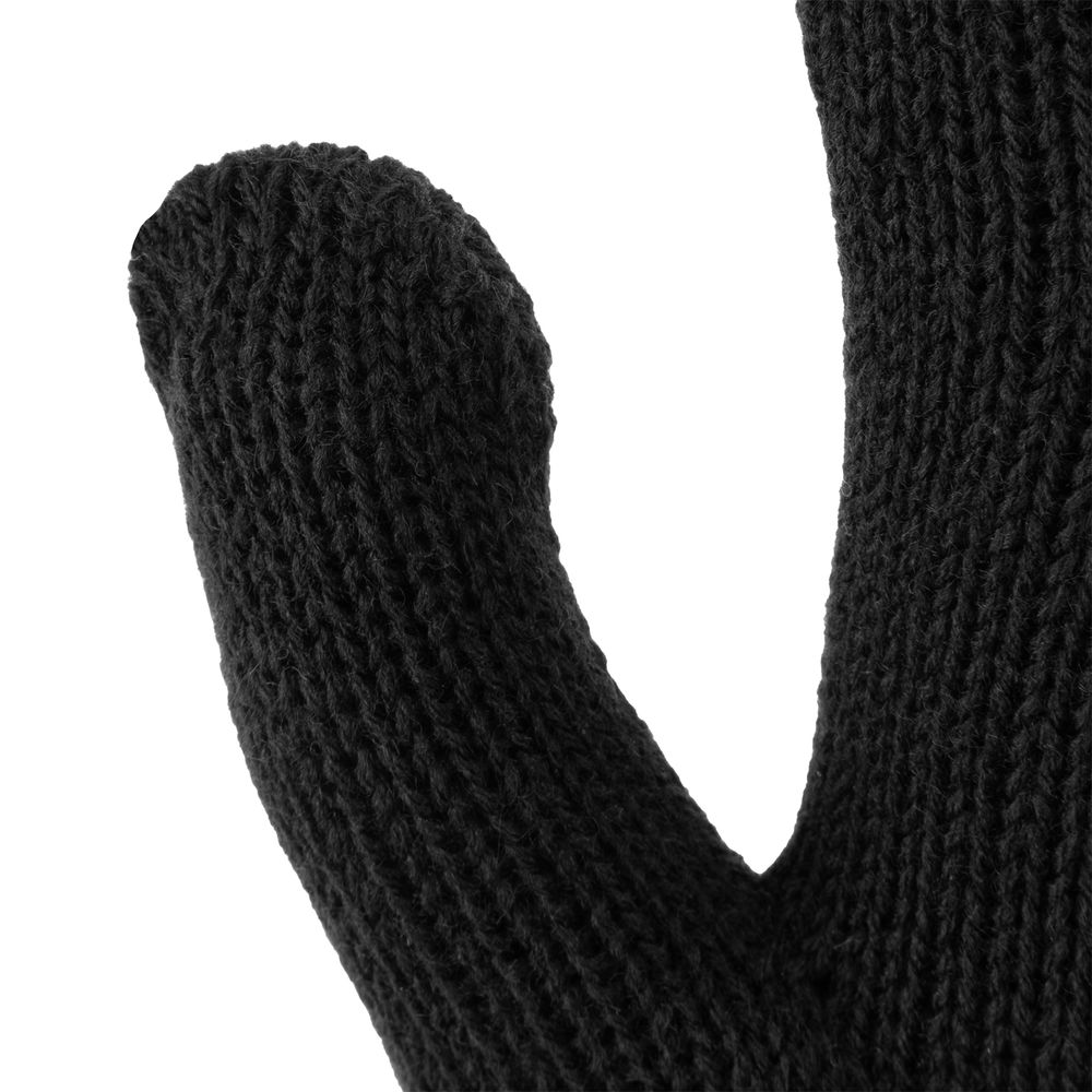 Перчатки трикотажные, акрил, двойные, черный, двойная манжета Сибртех (68681)