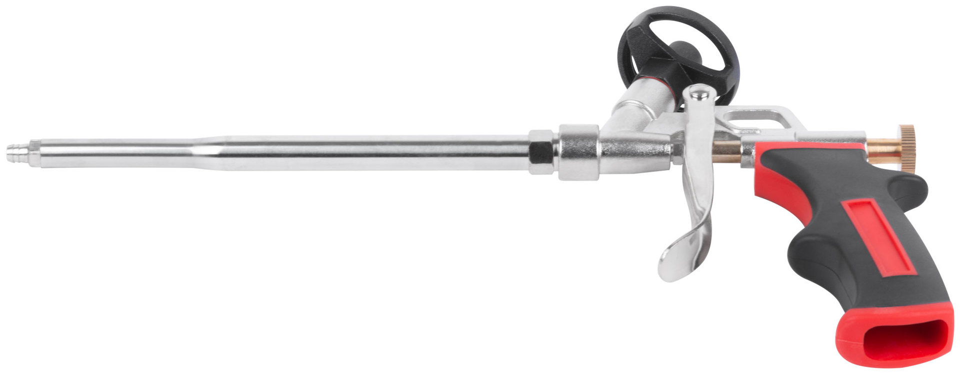 Пистолет для монтажной пены, прорезиненная ручка, тефлоновое покрытие клапана (14275)