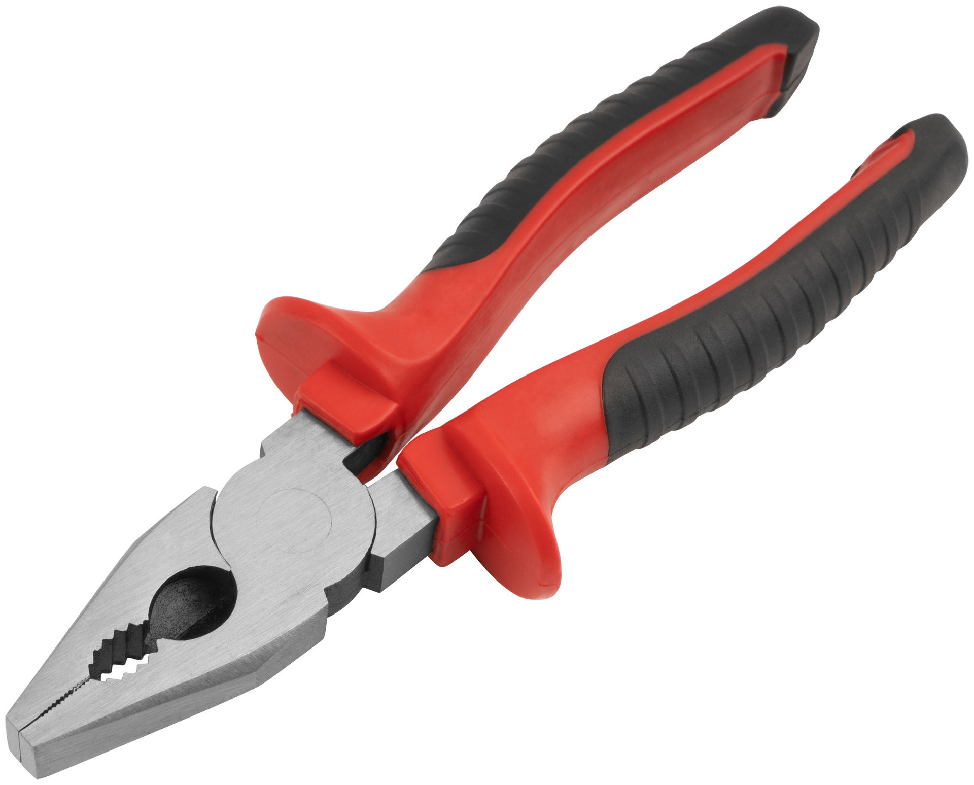 Плоскогубцы комбинированные Оптима, двухцветные обрезиненные ручки, полированная сталь 200 мм (47555)