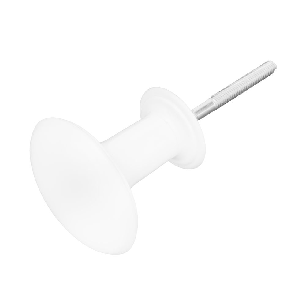 Ручка-кнопка РК1 пласт, белая, 5 шт, (Металлист) (91587)