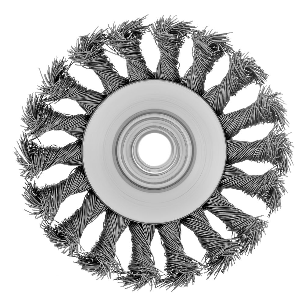 Щетка для УШМ, 100 мм, М14, тарелка, крученая металлическая проволока Сибртех (746097)