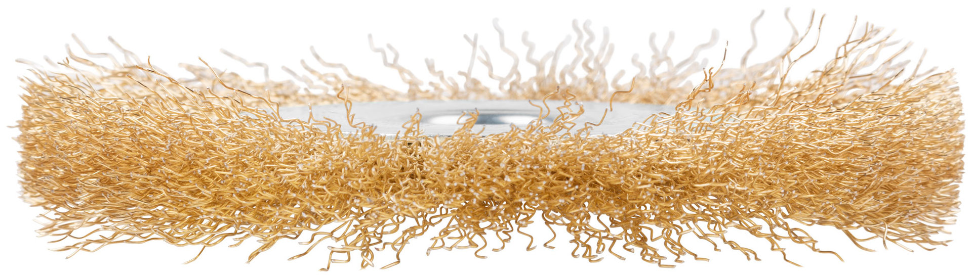 Щетка для УШМ, посадка 22,2 мм, тип Плоская, латун. витая проволока 0,3 мм, 125 мм, блистер, CUTOP Profi (82-904)