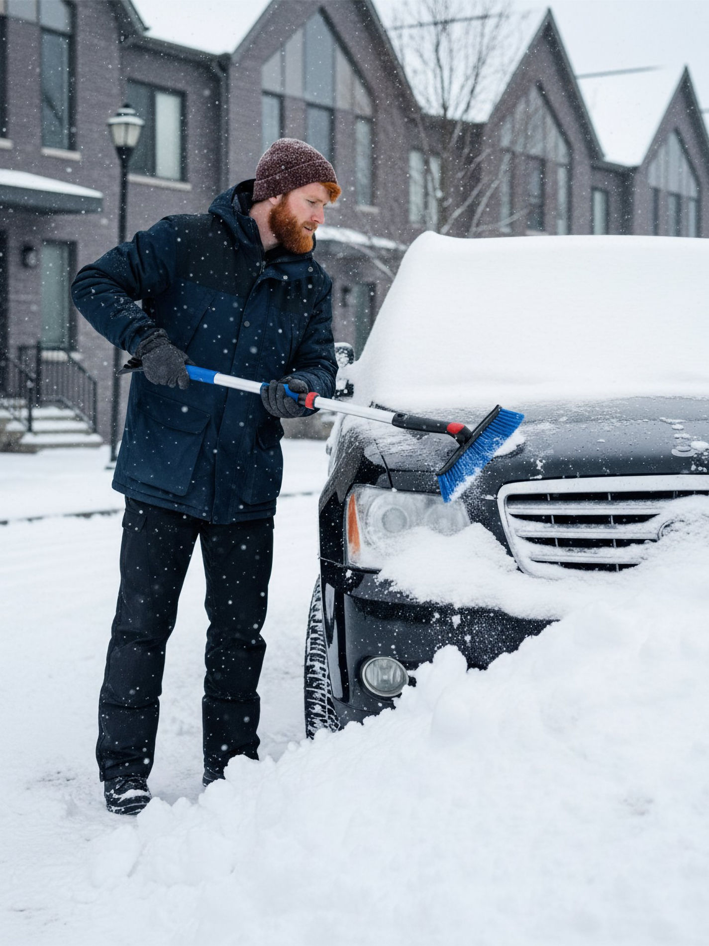 Щетка телескопическая с поворотной головой от снега автомобильная 860-1210 мм ЗУБР Профессионал 61062