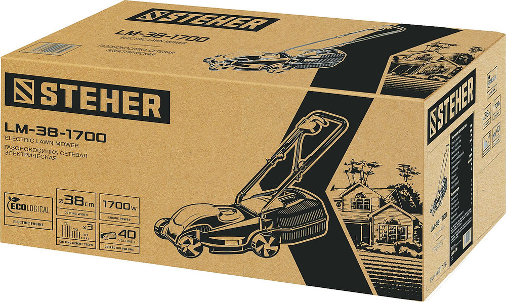 Косилка газовая сетевая ш/с 38 cм STEHER 1700 Вт LM-38-1700  