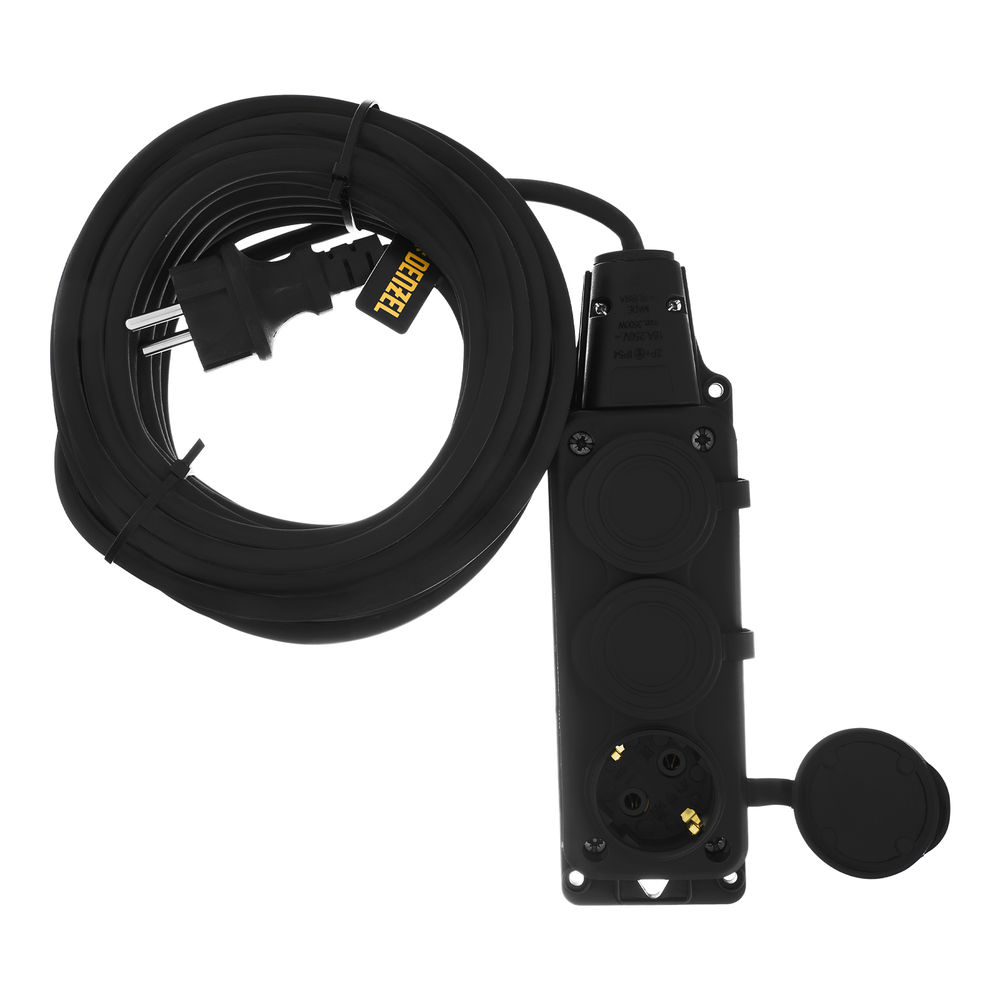 Удлинитель-шнур силовой Top Series, КГТТ, 10 м, 3 розетки, 3 x 1,5 мм Denzel (37421)