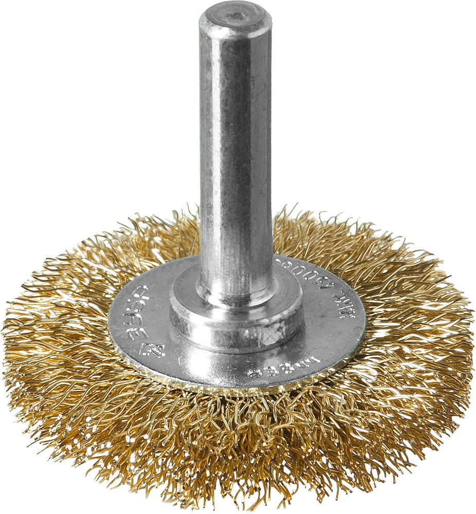 Щетка дисковая для дрели 38 мм, витая стальная латунированная проволока 0.3 мм ЗУБР Профессионал 3520-038_z02  