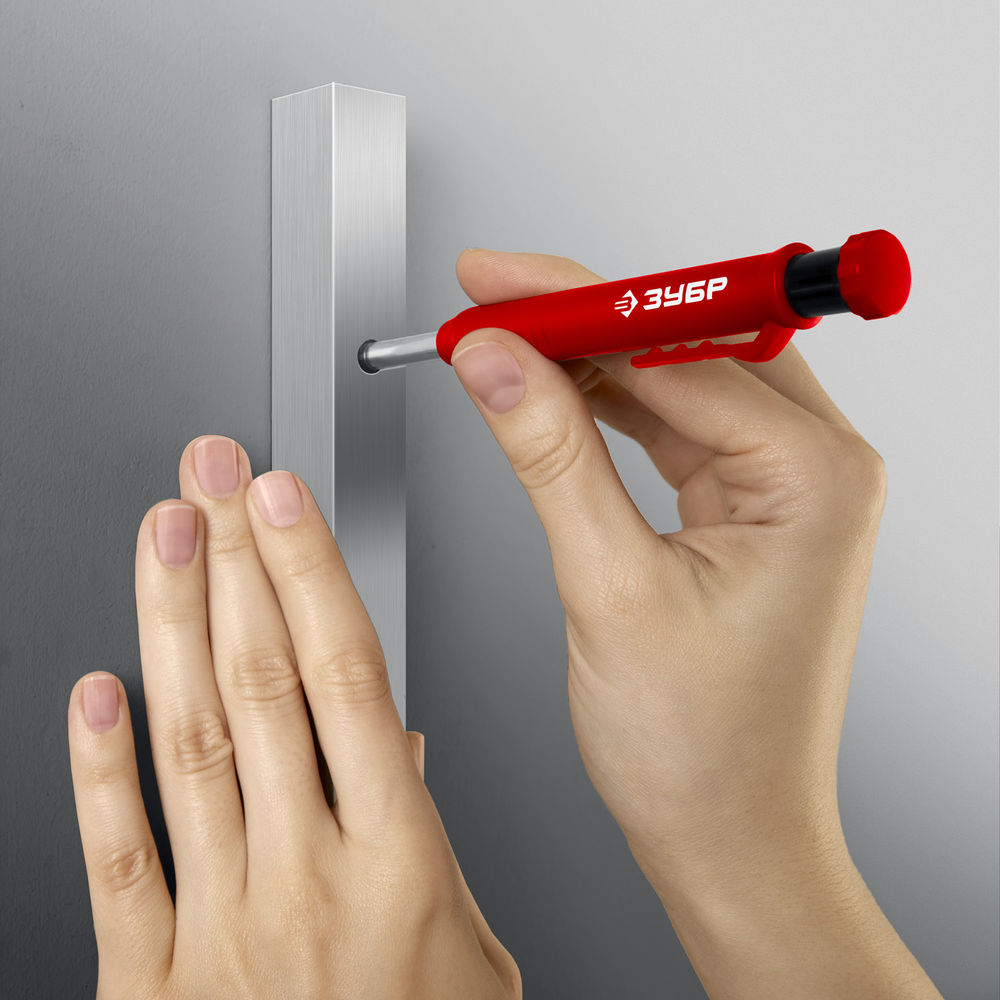 Карандаш автоматический d 2,8 мм, HB, 6 сменных грифелей ЗУБР АСК красный 06311-3