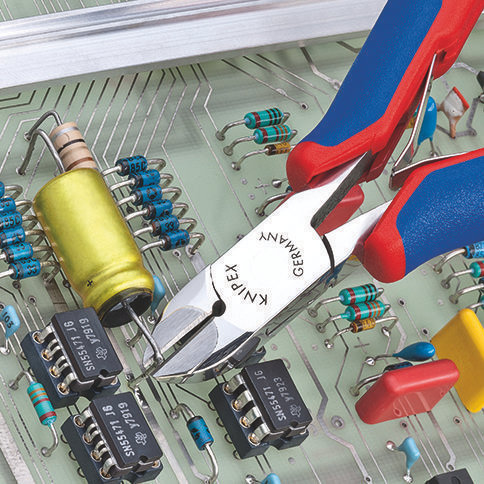 Бокорезы для электроники с лезвиями из твёрдосплава, острая головка, 120 мм, 2-комп ручки (KN-7732120H)