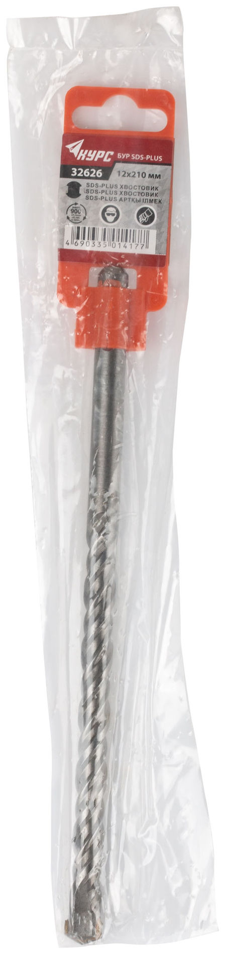 Бур по бетону SDS PLUS с двойной резьбой 12х210 мм (32626)