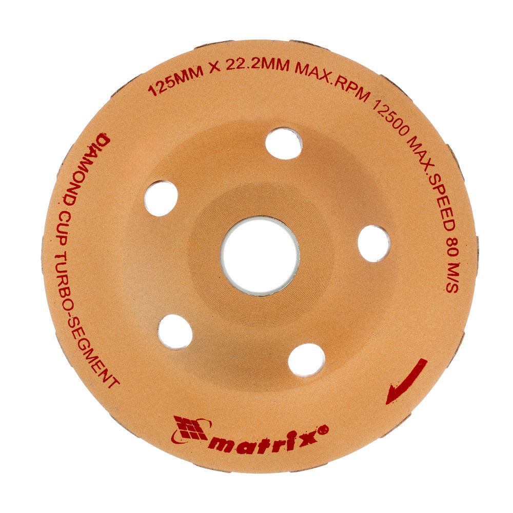 Чашка алмазная зачистная, 125 мм, турбо-сегментная Matrix (72988)