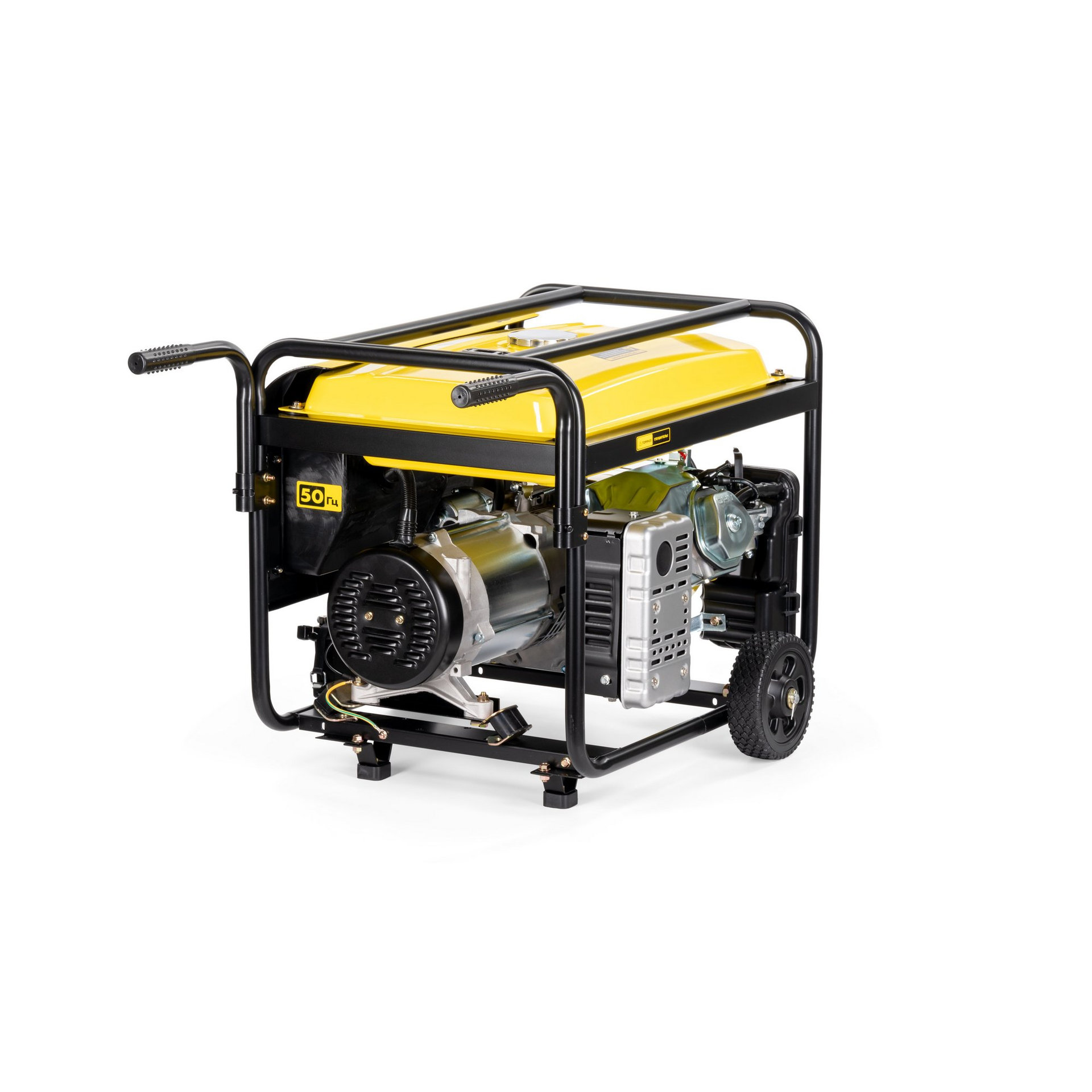 Генератор CHAMPION GG7501E-3 (PRO 400В7,5/8,1кВАcosф=0,8 15лс25л230/12В84,2кг,эл.стартер,счетч.колес (GG7501E-3)