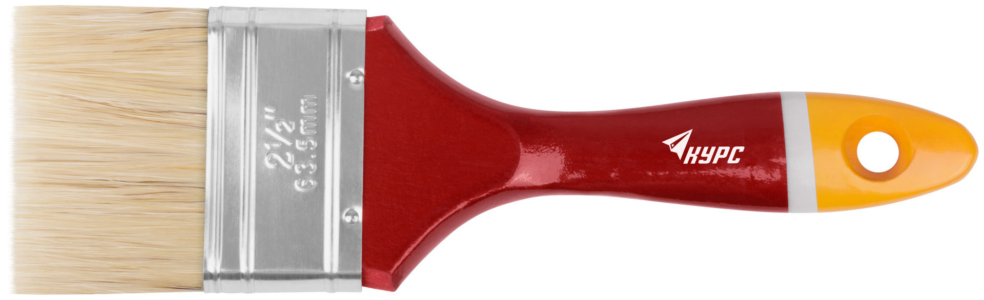 Кисть флейцевая Мастер, натур. щетина, деревянная ручка 2,5 (63 мм) (00836)