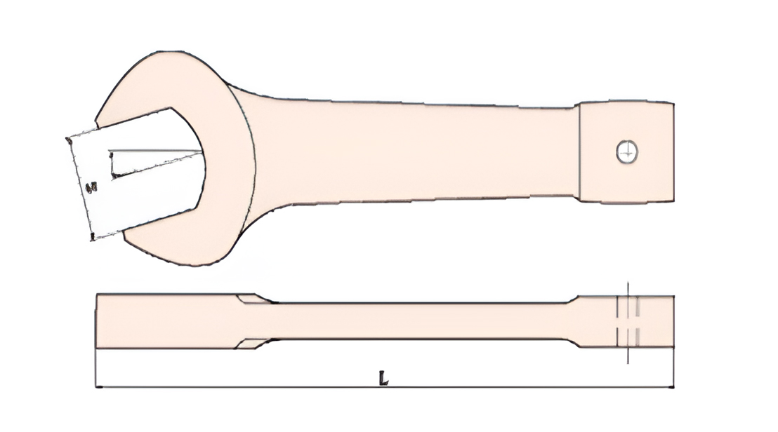 Ключ гаечный рожковый ударный облегчённый 70 искробезопасный сплав AlCu 141A-70, HORTZ