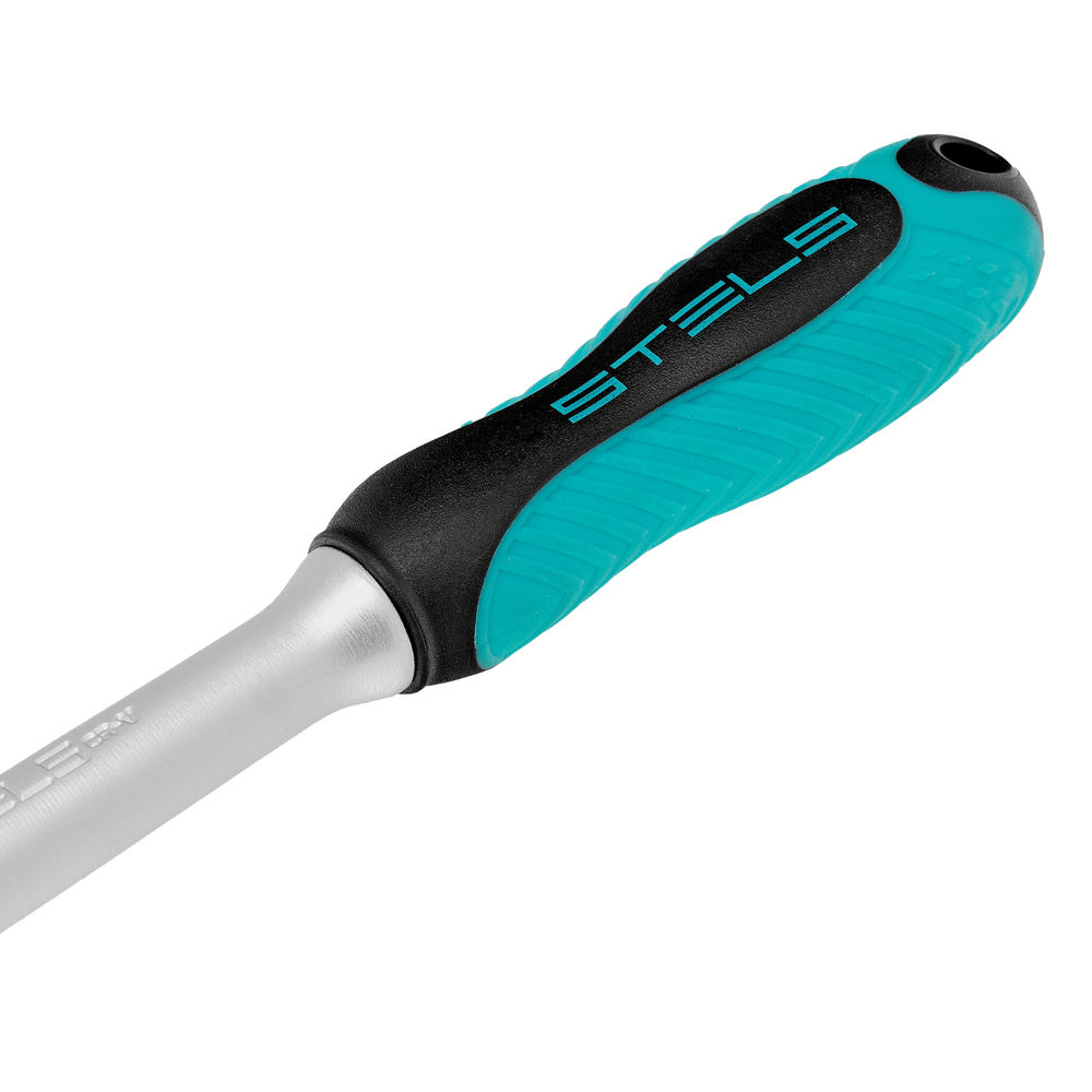 Ключ-трещотка шарнирный 1/4, СrV, 72 зуба, с быстрым сбросом, матовый хром Stels