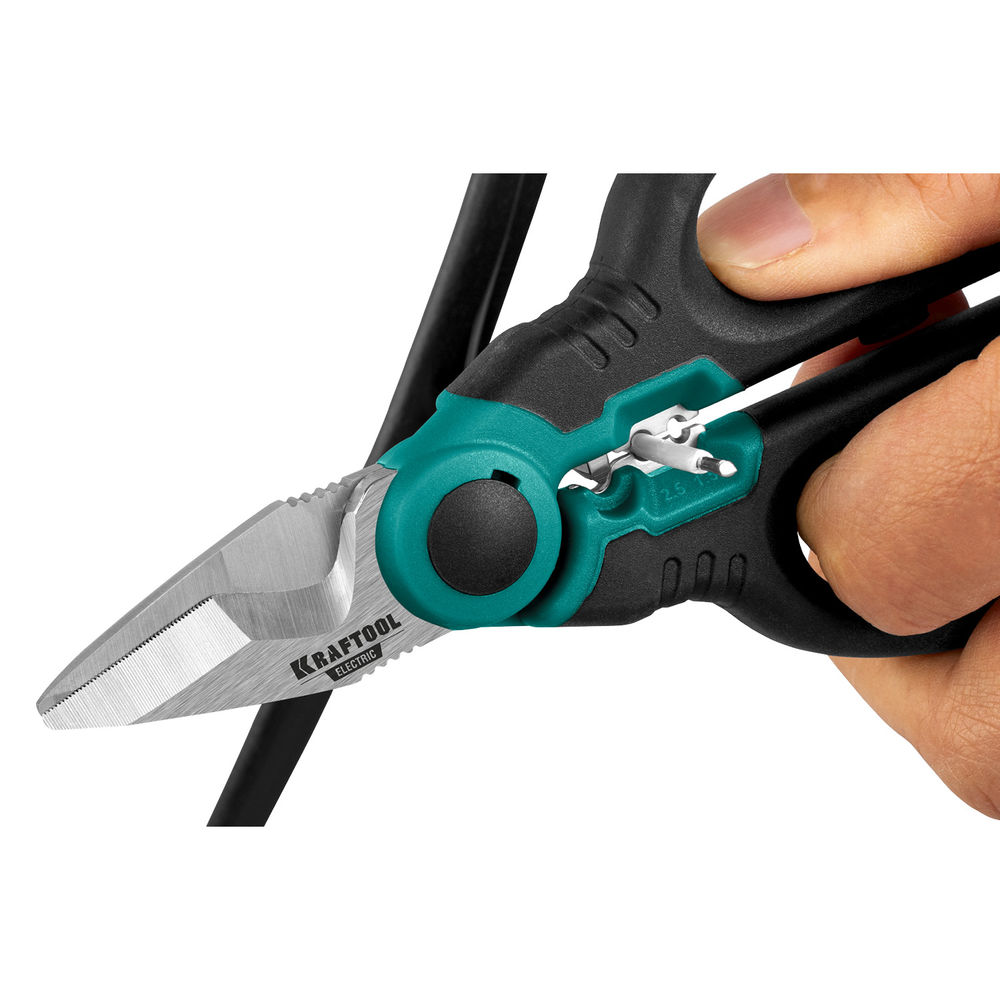 Ножницы электрика 160 мм 4 в 1 с чехлом ELECTRIC KRAFTOOL 23356