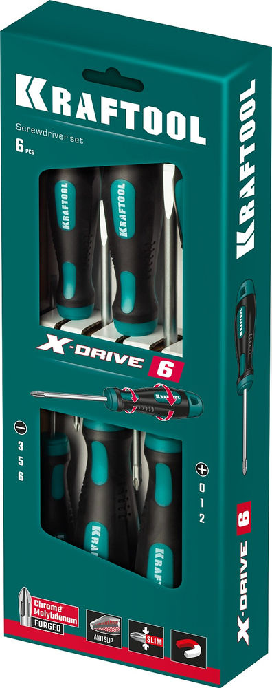 Набор отверток Х-Drive-6, 6 шт KRAFTOOL 250081-H6_z01