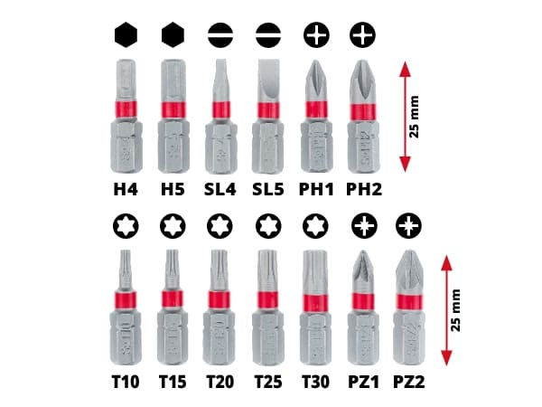 Набор бит и головок Einhell 21 предмет,битодержатель,ключ реверсивный,XS-Case (118683)