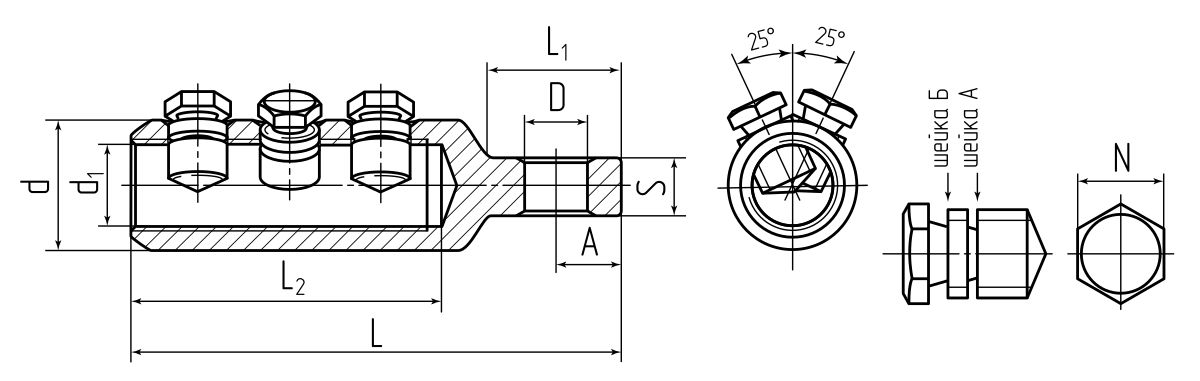 Наконечник болтовой 3НБЕ-35–300/400 (КВТ) (65836)