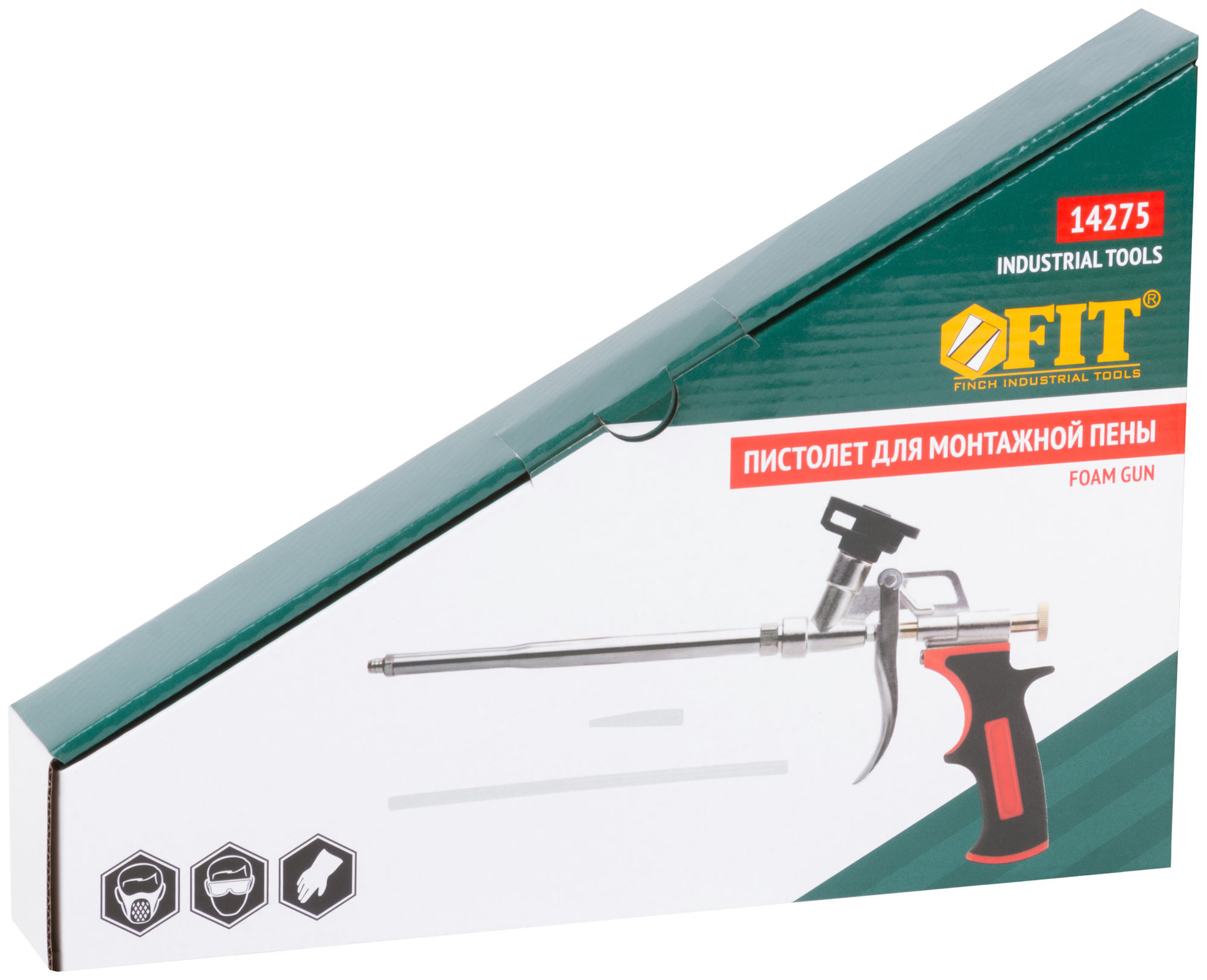 Пистолет для монтажной пены, прорезиненная ручка, тефлоновое покрытие клапана (14275)