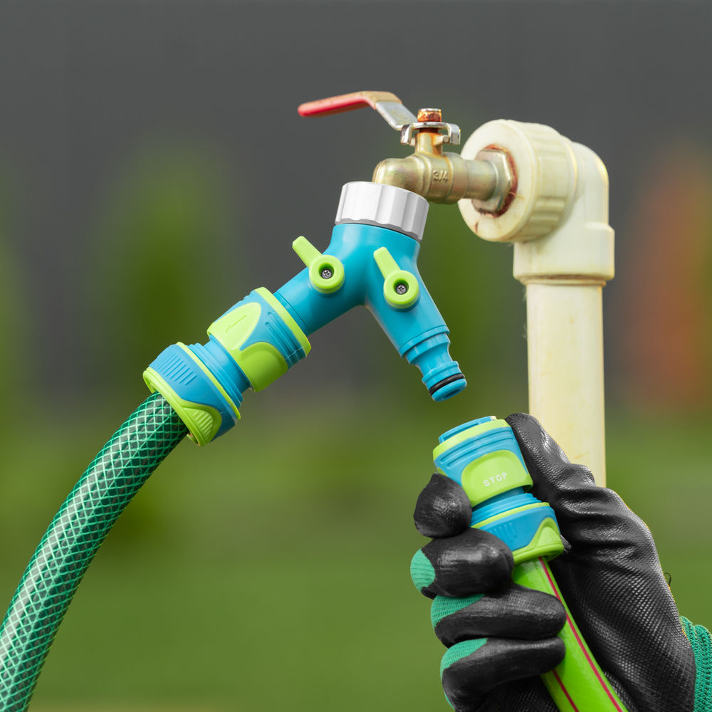 Разветвитель двухканальный с внутренней резьбой 3/4-1, с переключателем Palisad Luxe (65774)