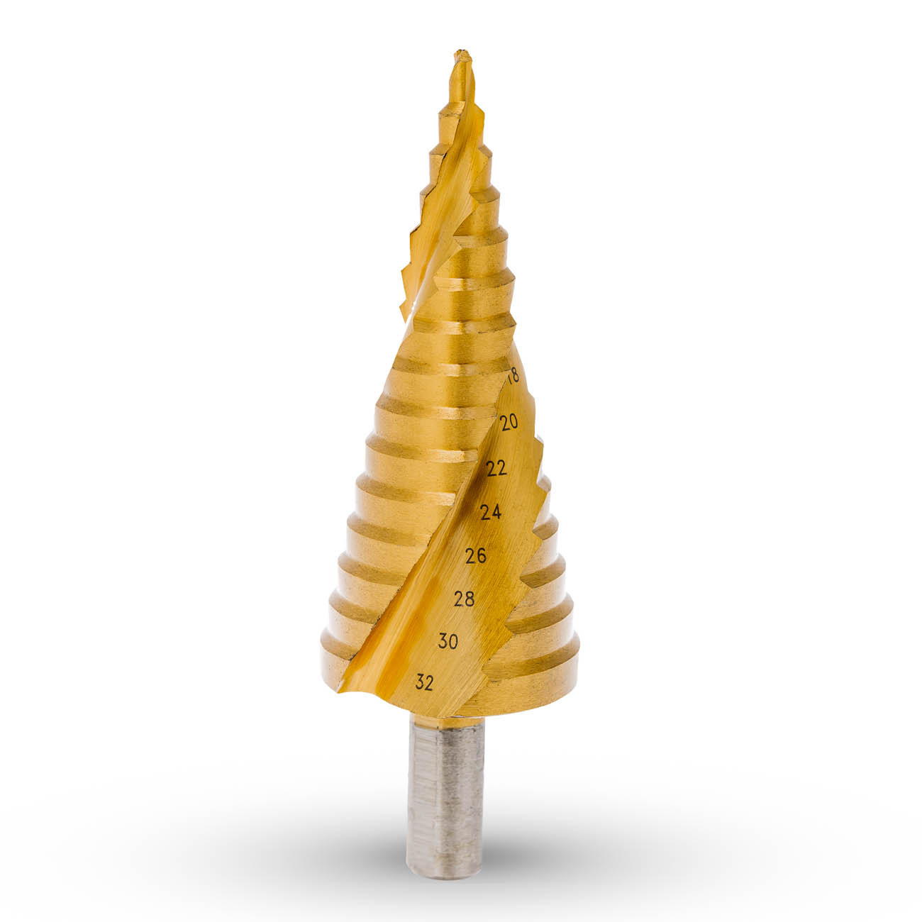 Сверло ступенчатое 4-32 мм, 15 ступеней, HSS-TiN RUNTEC RT-DS4-32-15