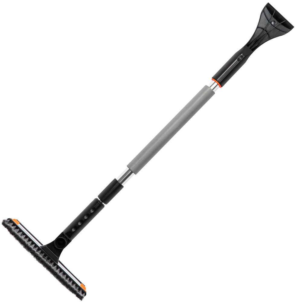 Щетка-сметка для снега со скребком и водосгоном, телескопическая, поворотная голова Stels (55299)