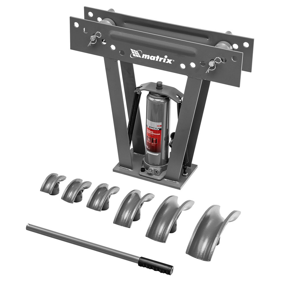 Трубогиб гидравлический, 1/2-2, 12 т, в комплекте с башмаками Matrix (181335)