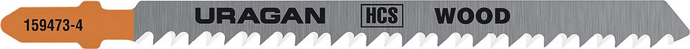 Полотна для лобзика T-хвост., по дереву, HCS, шаг 4 мм, 100 мм, 2 шт T301CD URAGAN 159473-4