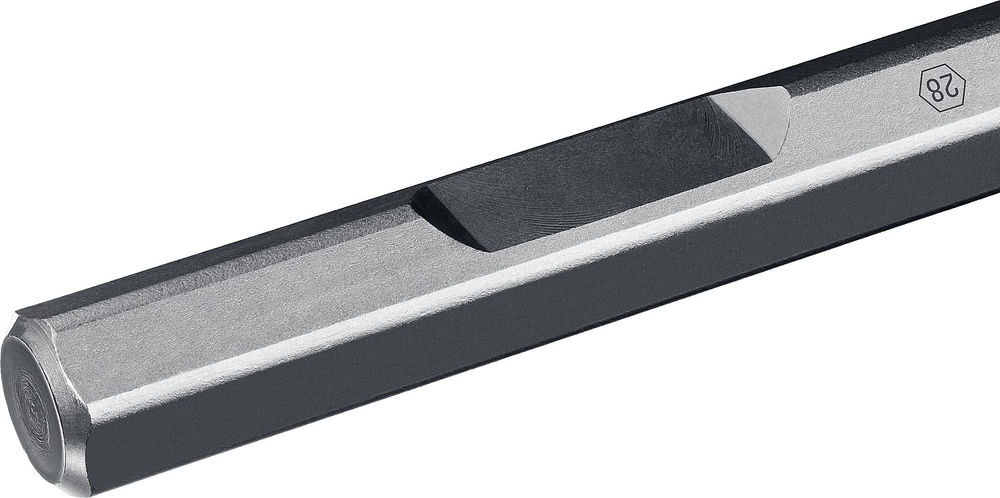 Зубило плоское изогнутое 80 x 400 мм HEX 28 ЗУБР БУРАН Профессионал 29372-80-400