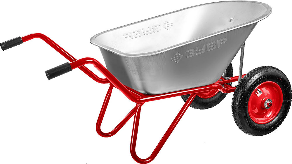 Садово-строительная тачка 90 л, 180 кг, двухколесная, пневматические колеса ЗУБР Т-21 39952