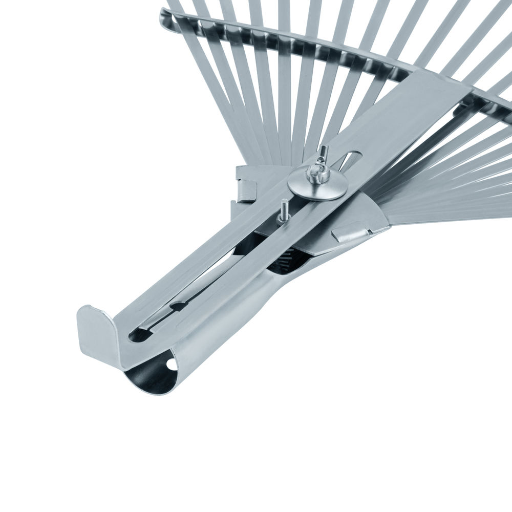 Грабли веерные стальные, 300 - 480 мм, 22 плоских зуба, оцинкованные,раздвижные, без черенка, Palisad (617675)