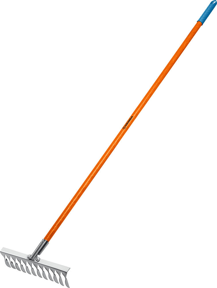 Садовые грабли PS-12 FIBER, 380 х 100 х 1530 мм, 12 витых зубцов, нержавеющая сталь, фибергласовый черенок, PROLine GRINDA 39482-12