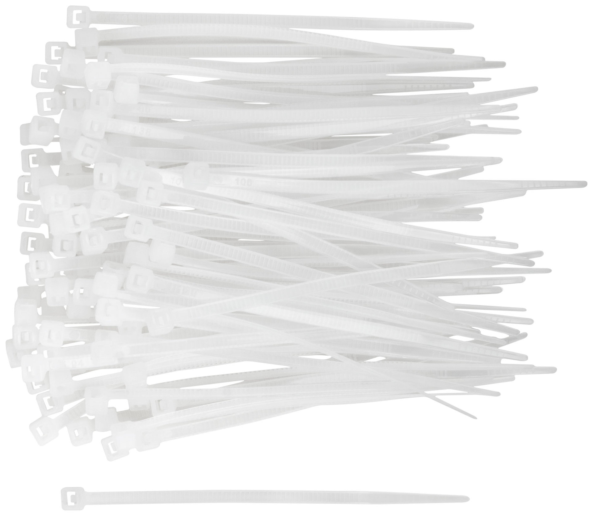 Хомуты нейлоновые, белые д/проводов 100 шт., 80x2,5 мм (60408)