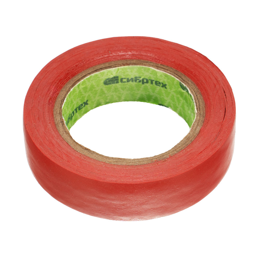 Изолента ПВХ, 15 мм х 10 м, красная Сибртех (88789)