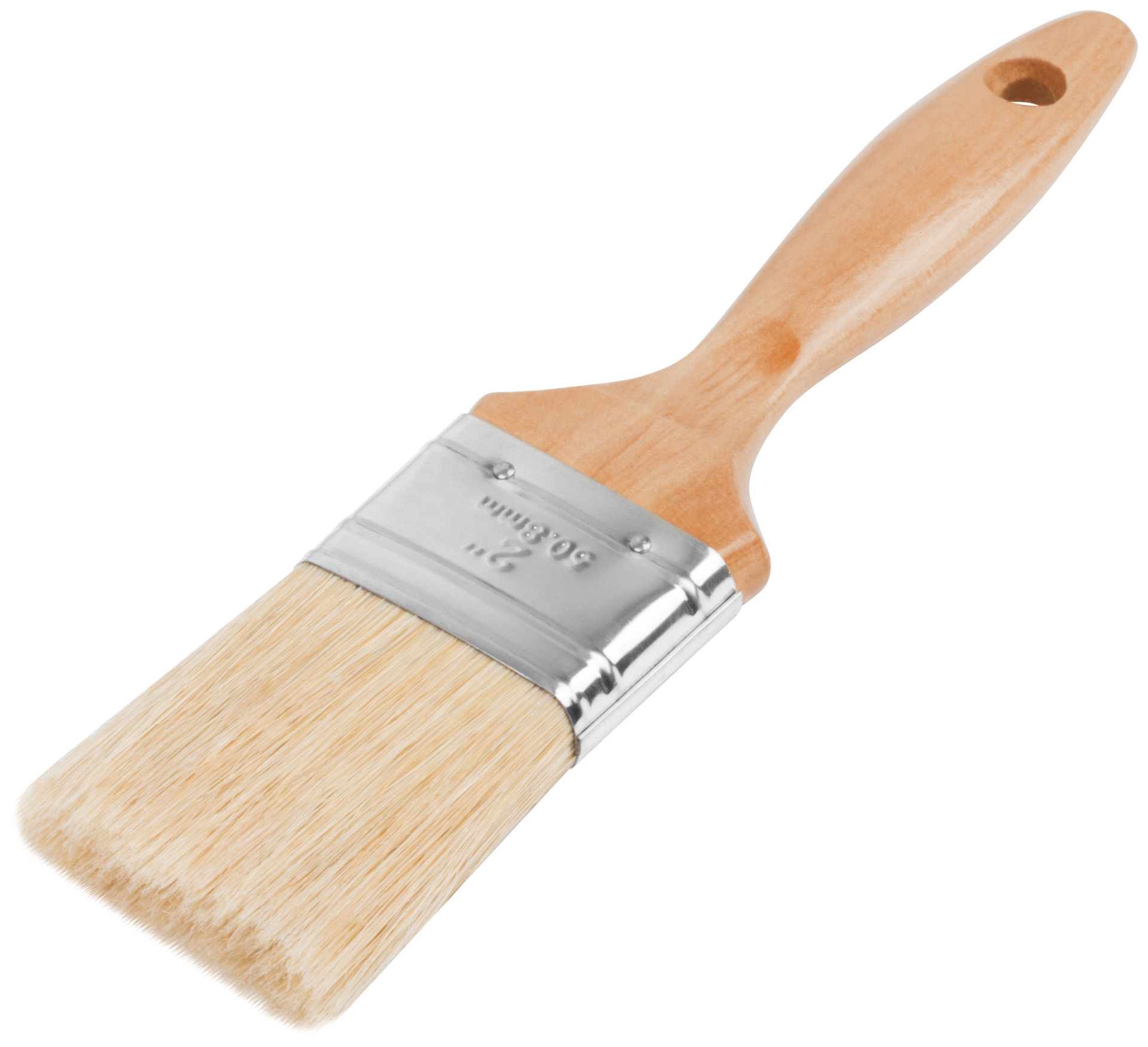 Кисть флейцевая Профи, натур.светлая щетина, деревянная ручка 2 (50 мм) (01115)