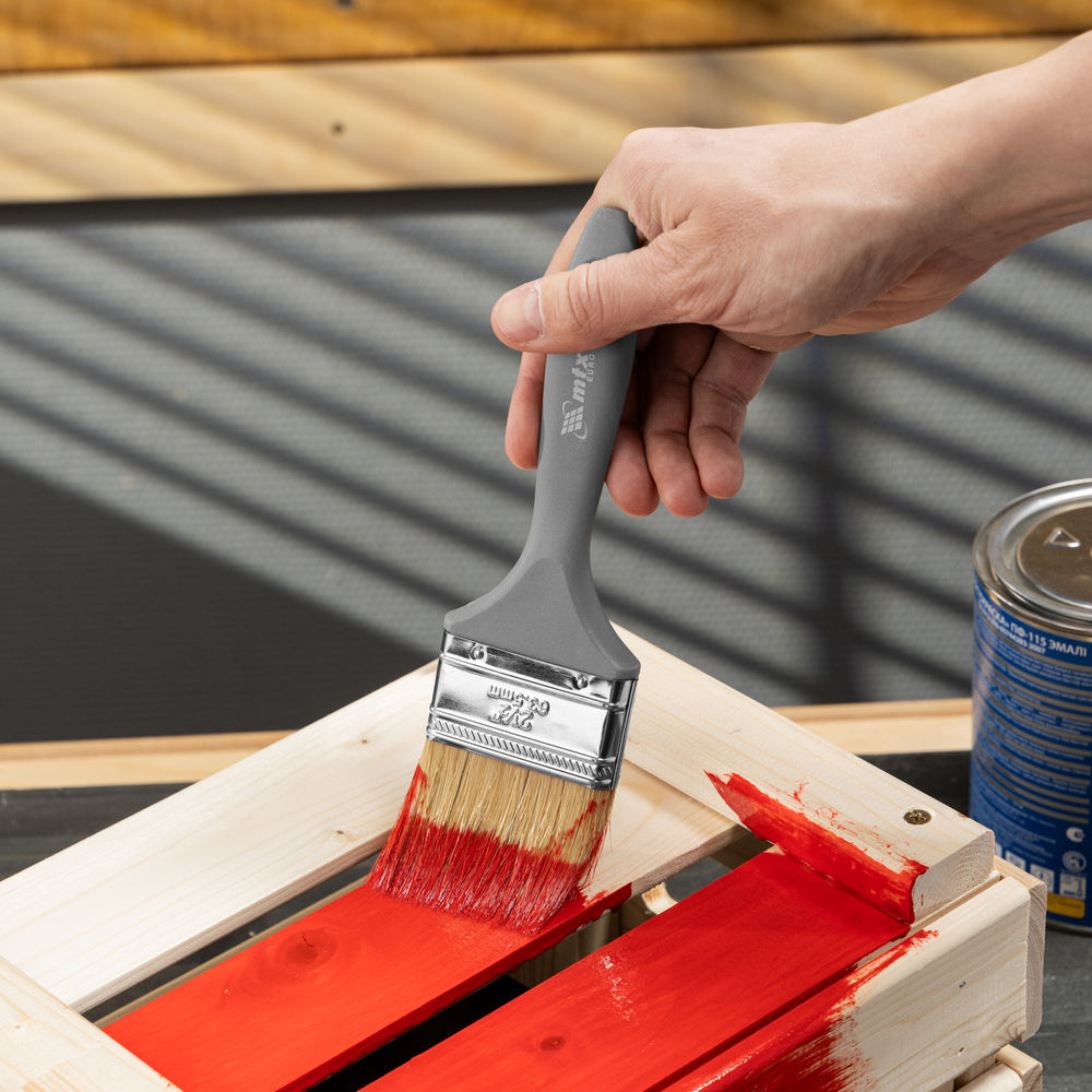 Кисть плоская Евро 2.5, натуральная щетина, пластмассовая ручка MTX (83064)