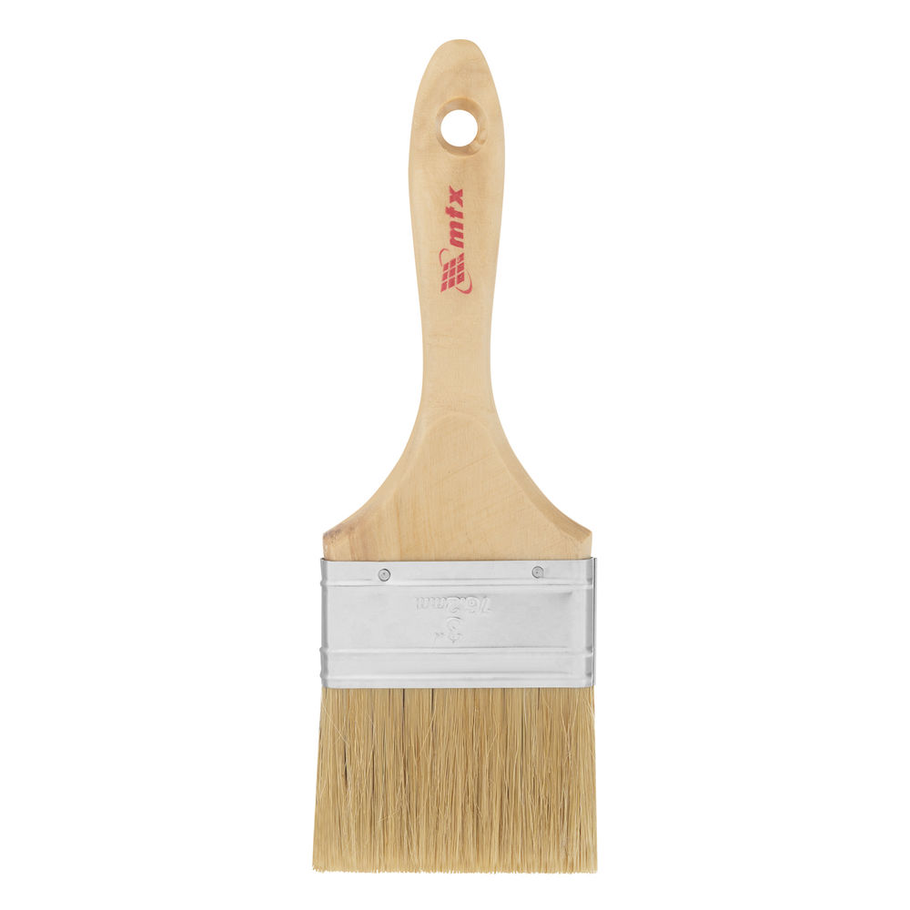 Кисть плоская Евро 3, натуральная щетина, деревянная ручка MTX (83056)
