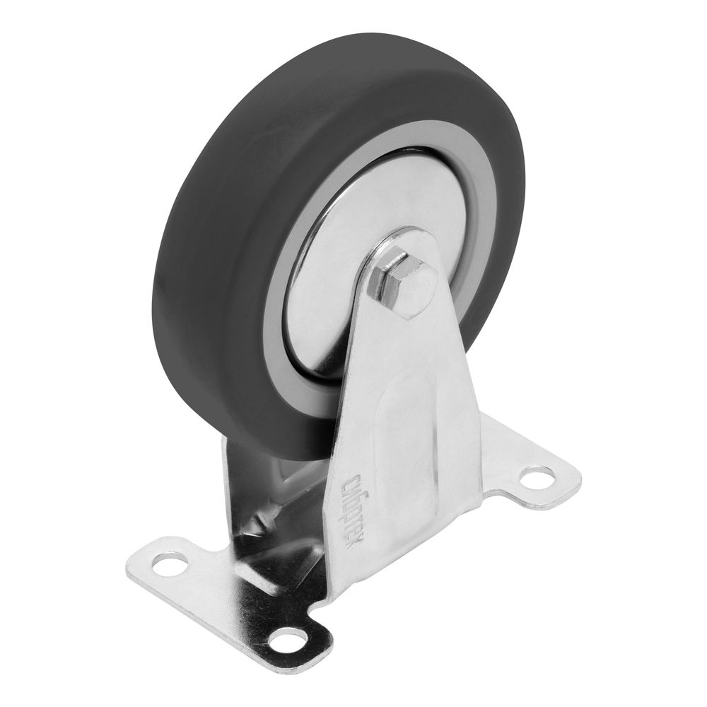 Колесо неповоротное D 100 мм, крепление платформенное Сибртех (68709)