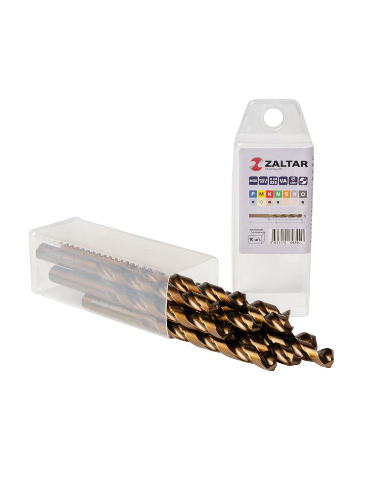 Комплект свёрл по металлу индустриальных, 10 шт, DIN 338, HSS-E Co5, Тип VA, 5xD, O9.00 мм (ZA-74090-S10)