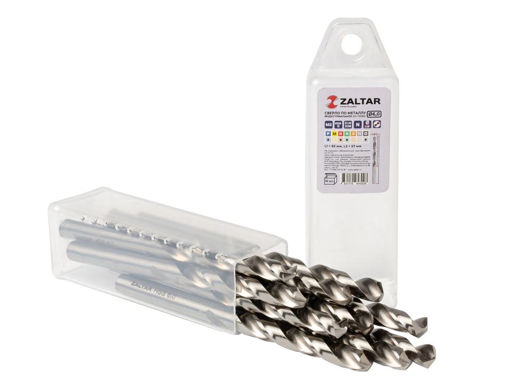 Комплект свёрл по металлу индустриальных, 10 шт, DIN 338, HSS-G, Тип N, 5xD, O6.00 мм (ZA-73060-S10)