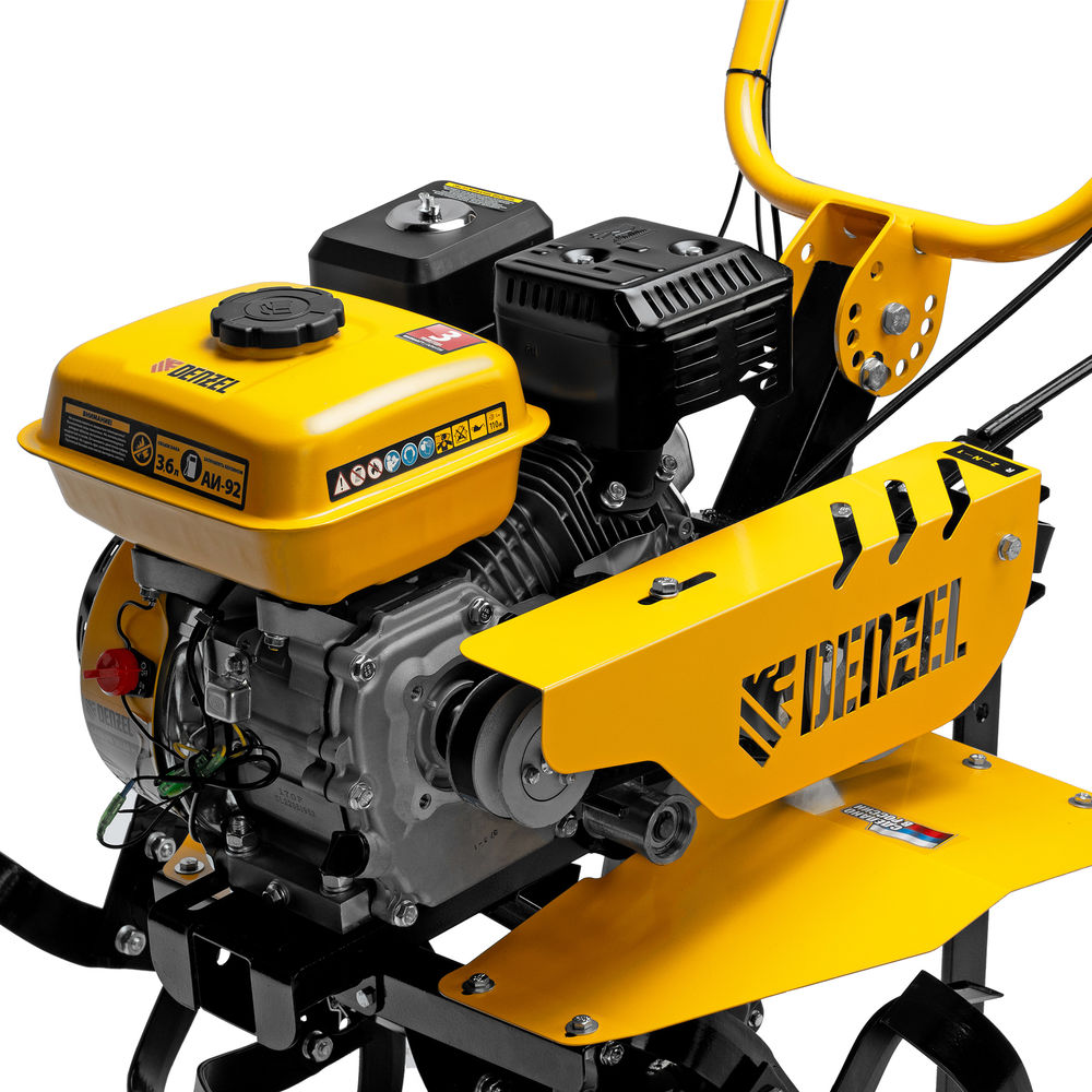 Мотоблок DPT-170SB, 7 л.с., ремен.сцеп, фрез 3х4, ШОМ, без колес, передачи 2В/1Н Denzel (56451)