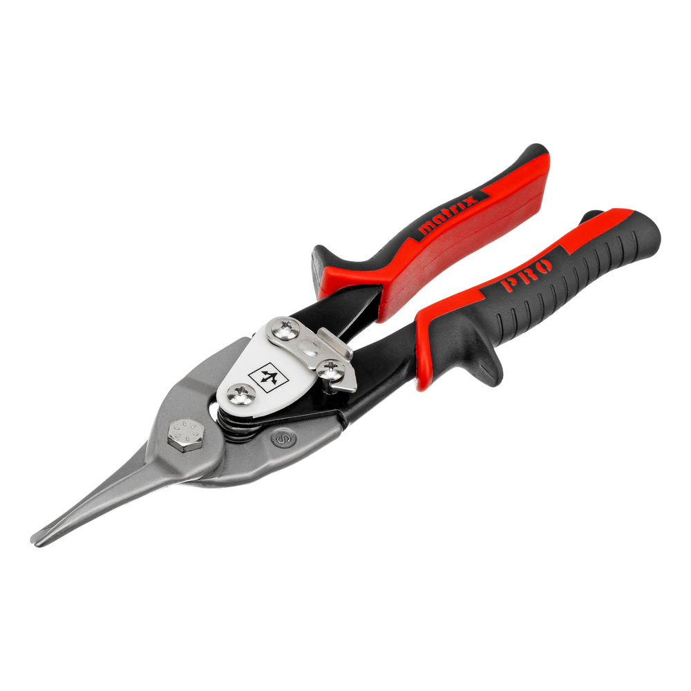 Ножницы по металлу, 250 мм, прямой рез, сталь CRMO, двухкомпонентные рукоятки, PRO Matrix (78322)