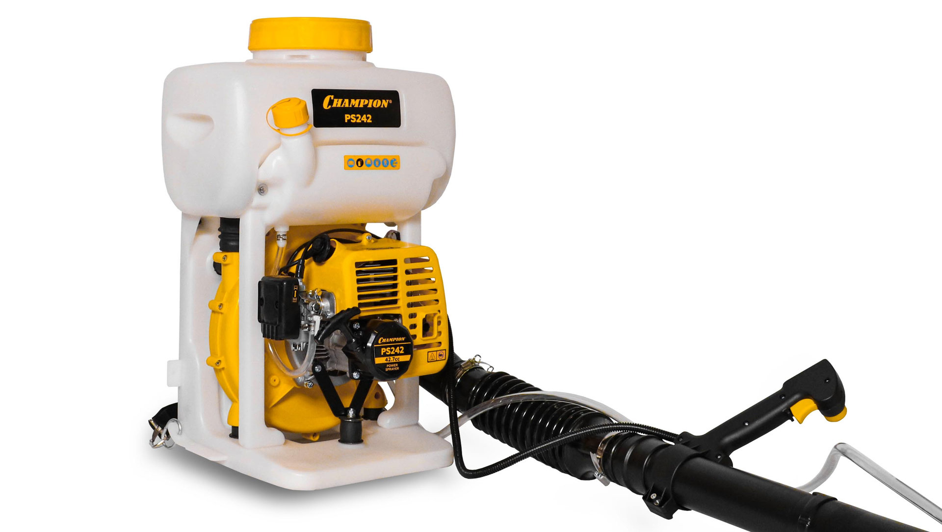 Опрыскиватель 1,25кВт 42,7см? 15м бак14л 0,14-3,03 л/мин 9кг CHAMPION PS242
