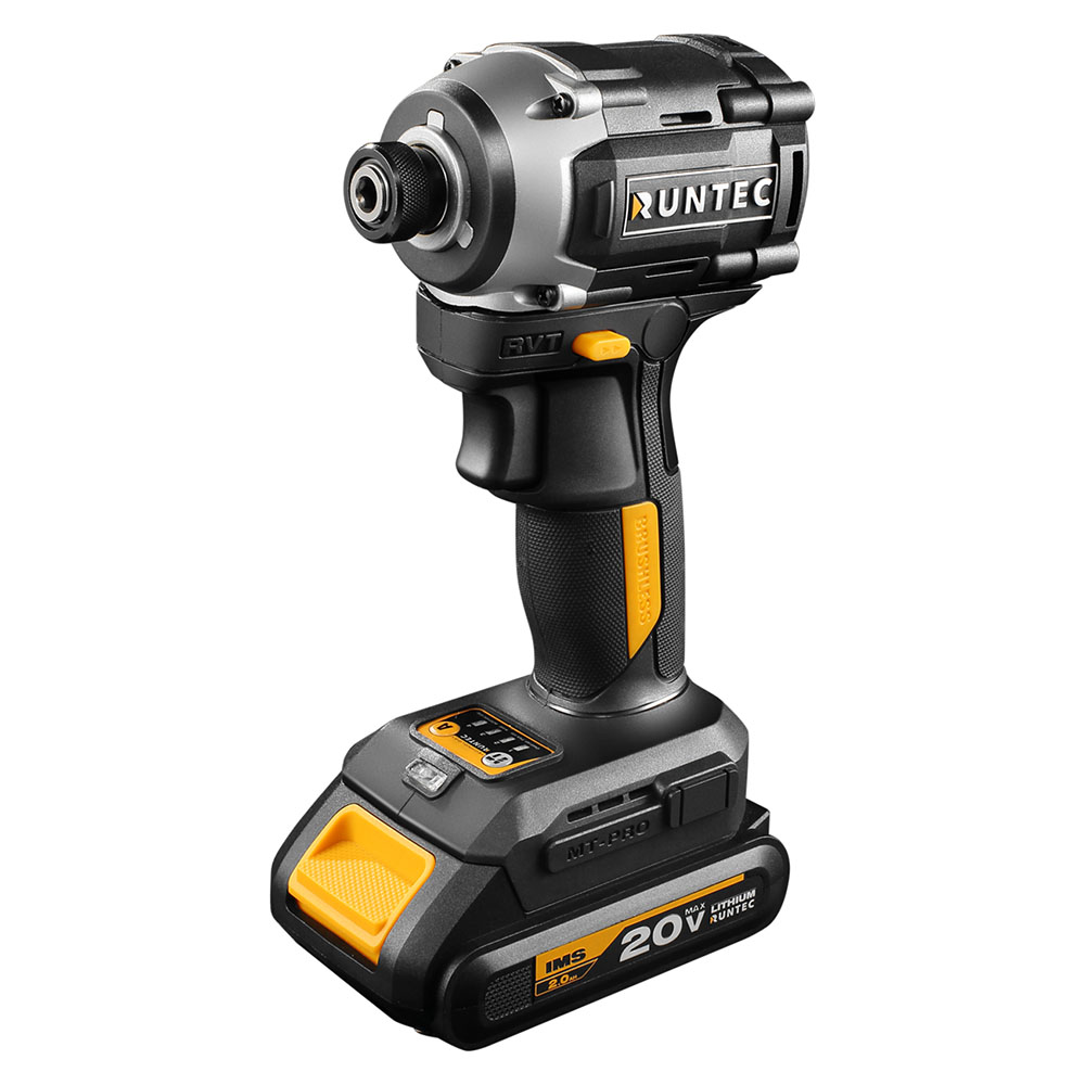 Винтоверт ударный аккумуляторный PRO 1/4, 20В, 2*2Ач, 230Нм RUNTEC RT-ED233