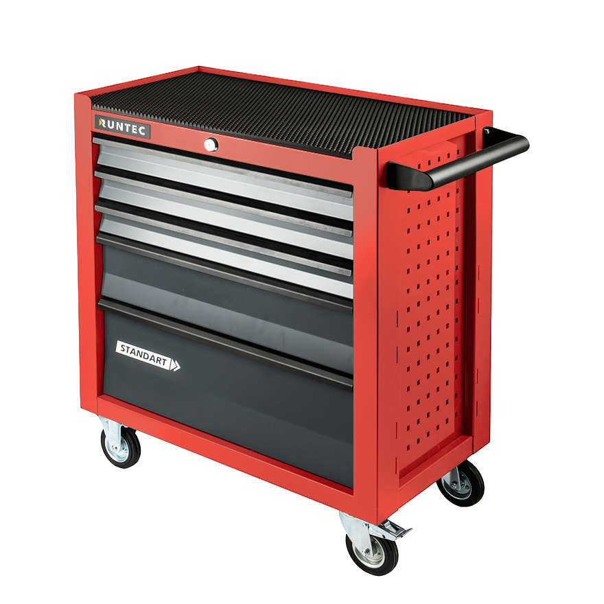 Тележка инструментальная 5 полочная Standart красная RUNTEC RTSTD-5R