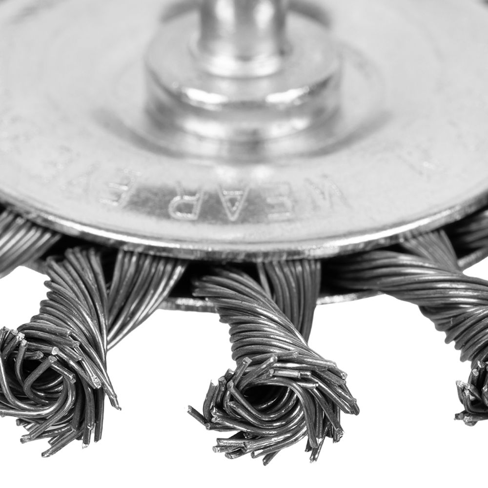 Щетка для дрели, 75 мм, плоская со шпилькой, крученая металлическая проволока Matrix (74430)