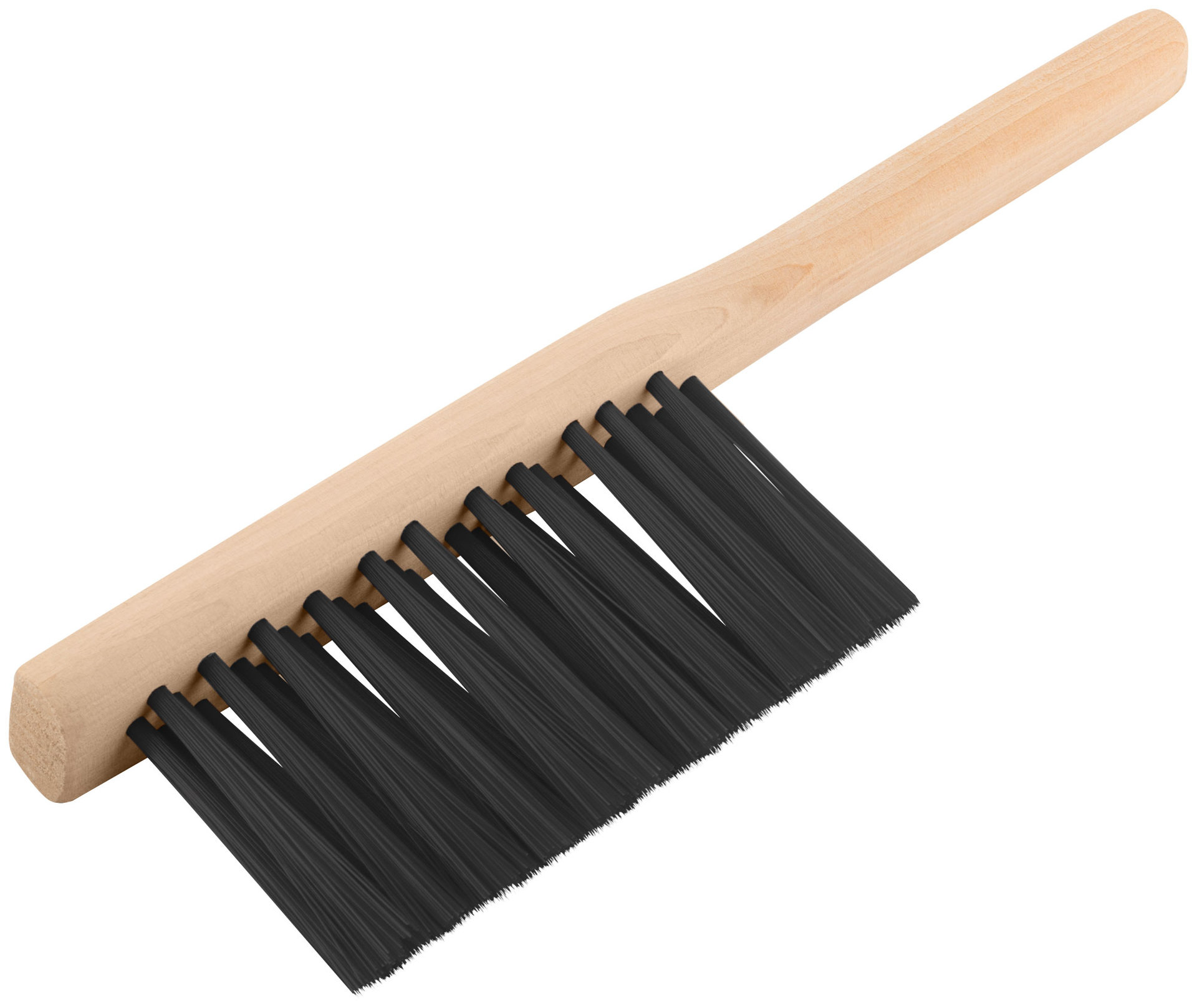 Щетка-сметка, искусств. щетина, деревянная ручка, 3-х рядная, 280 мм (68031)