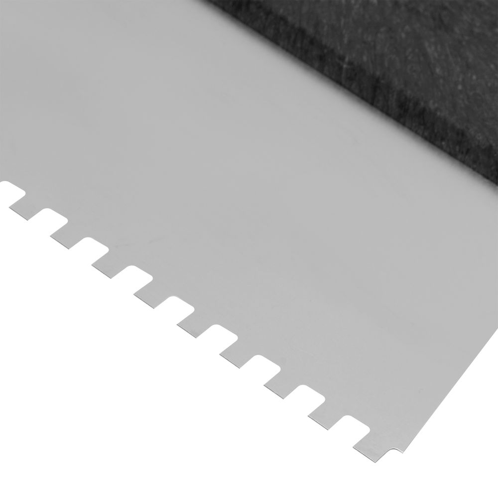 Шпатель из нержавеющей стали, 200 мм, зуб 6 х 6 мм, пластмассовая ручка Сибртех (85464)