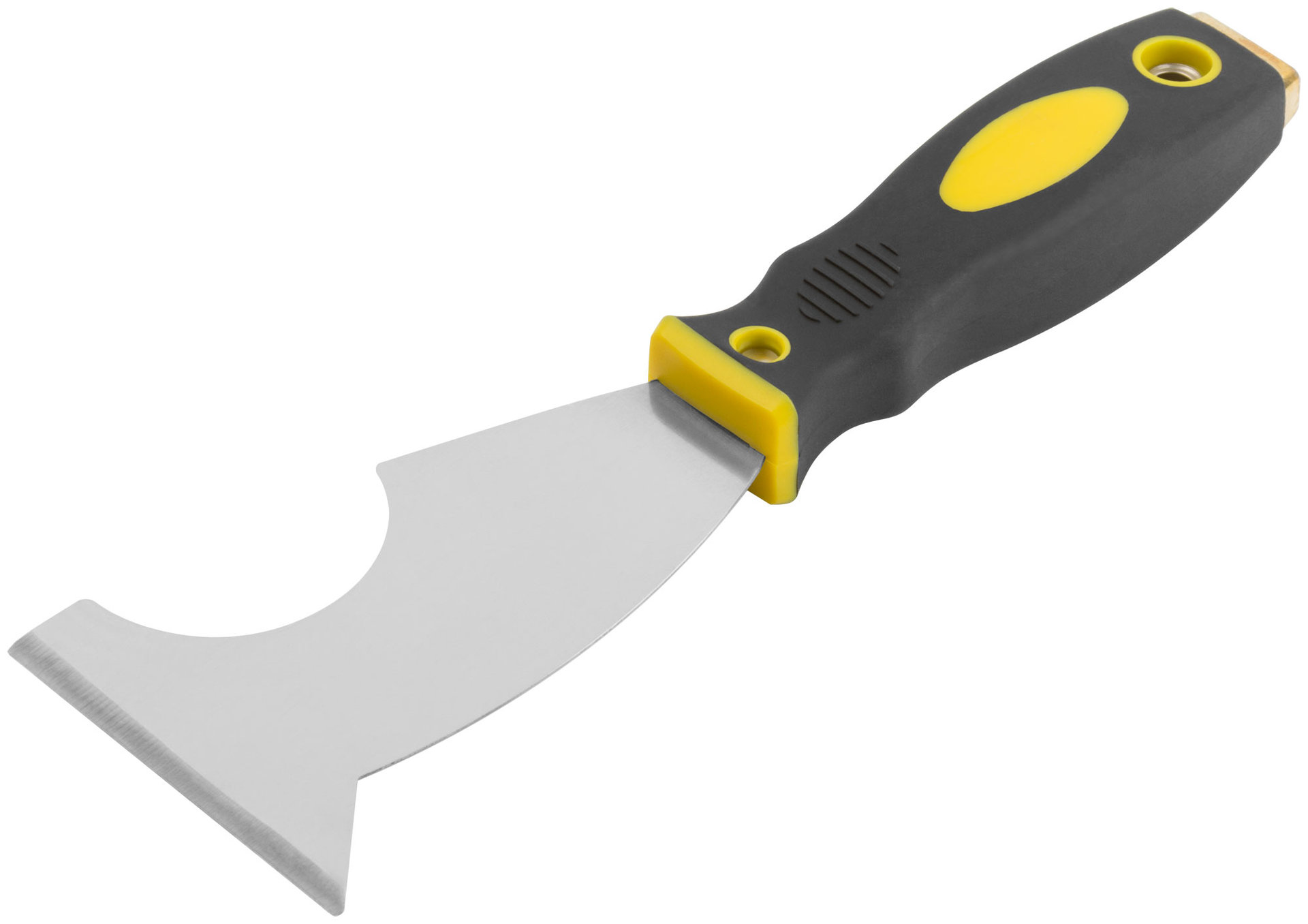 Шпатель многофункциональный Профи, толщ.лезв.1 мм, двухкомп. ручка с метал. бойком, усил.сталь, 75 мм (06678)